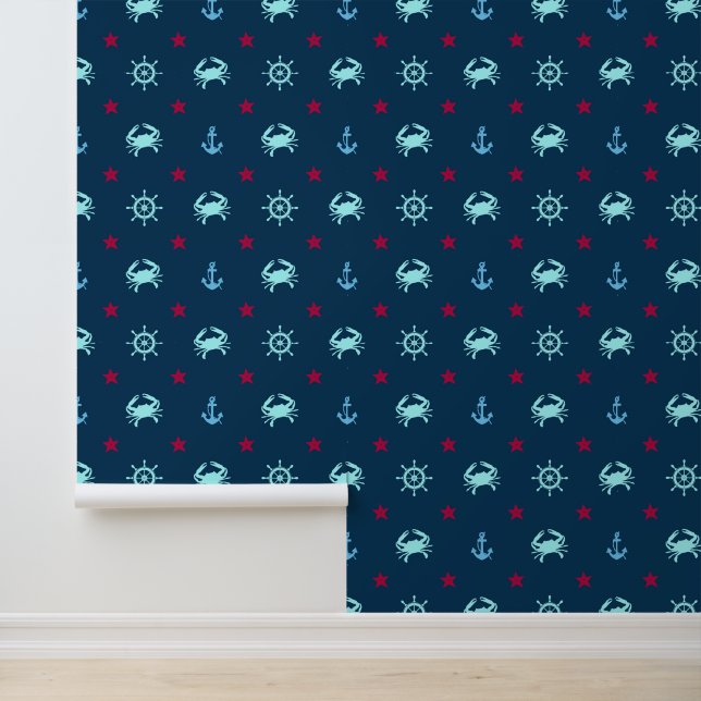 Nautical Star Pattern Behang (Applicatie)