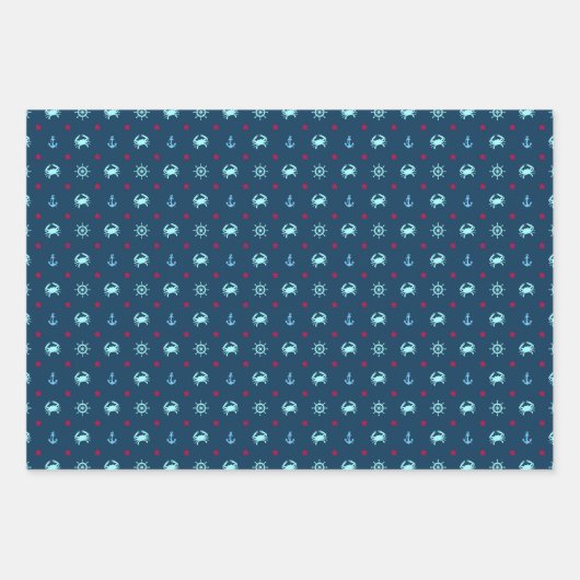 Nautical Star Pattern Inpakpapier Vel (Voorkant 3)