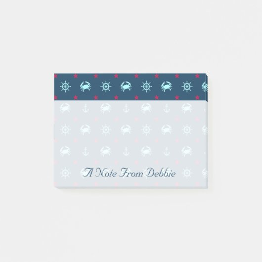 Nautical Star Pattern | Jouw namen toevoegen Post-it® Notes (Voorkant)