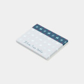 Nautical Star Pattern | Jouw namen toevoegen Post-it® Notes (Schuin)
