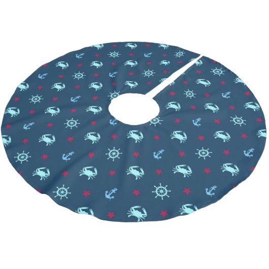 Nautical Star Pattern Kerstboom Rok (Gekanteld)