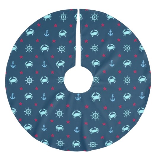 Nautical Star Pattern Kerstboom Rok (Voorkant)