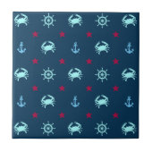 Nautical Star Pattern Tegeltje (Voorkant)