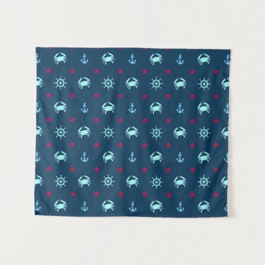 Nautical Star Pattern Wandkleed (Voorkant (horizontaal))