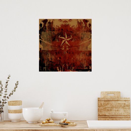 Nautical Star Red Poster (Keuken)