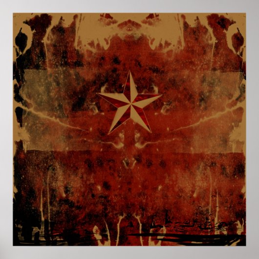 Nautical Star Red Poster (Voorkant)
