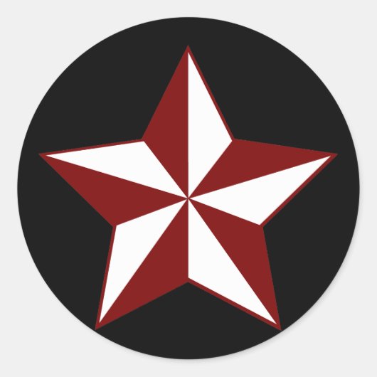 Nautical Star Ronde Sticker (Voorkant)