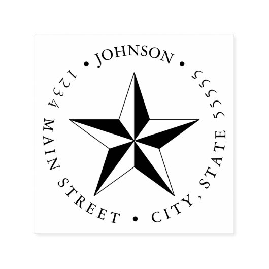 Nautical Star Silhouet Retourlabel Zelfinktende Stempel (Design)