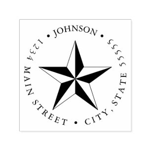 Nautical Star Silhouette Return Label Zelfinktende Stempel