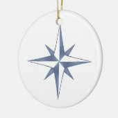 Nautical Star Waterverf Blue-kerstversiering Keramisch Ornament (Links)