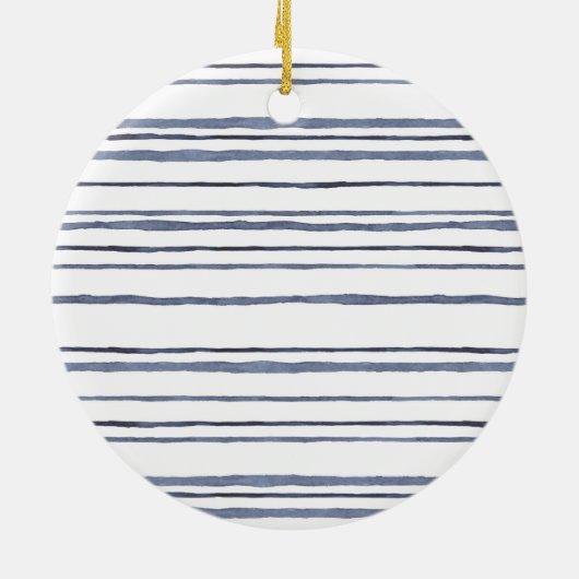 Nautical Star Waterverf Blue-kerstversiering Keramisch Ornament (Achterkant)