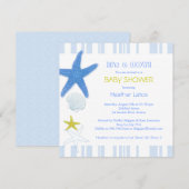 Nautical Starfish Baby Boy Baby shower Kaart (Voorkant / Achterkant)
