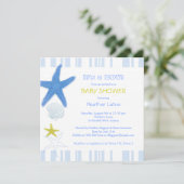 Nautical Starfish Baby Boy Baby shower Kaart (Staand voorkant)