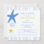 Nautical Starfish Baby Boy Baby shower Kaart (Voorkant)