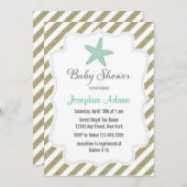Nautical Starfish Baby shower Invitation Kaart (Voorkant / Achterkant)