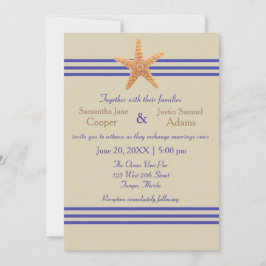 Nautical Starfish Beige - Trouwuitnodiging Kaart