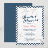 Nautical Starfish Chevron Stripes Vrijgezellenfees Kaart (Voorkant / Achterkant)