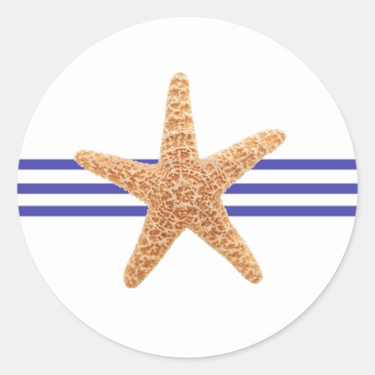 Nautical Starfish - Circle Sticker (Voorkant)
