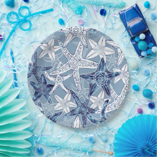 Nautical Starfish Collectie - All Sizes Papieren Bordje (Feest)