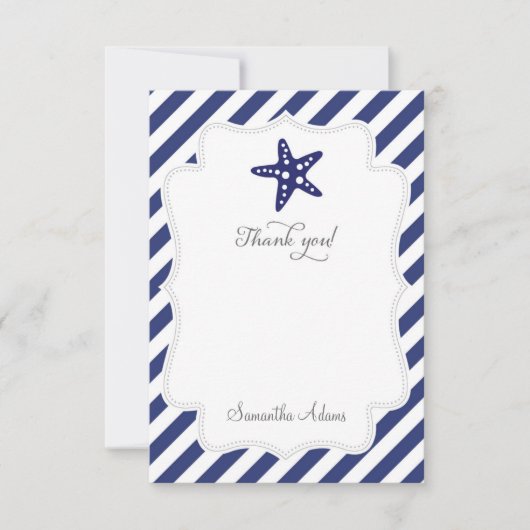 Nautical Starfish Hartelijk dank Bedankkaart (Voorkant)