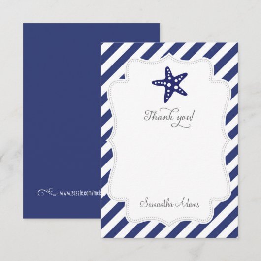 Nautical Starfish Hartelijk dank Bedankkaart (Voorkant / Achterkant)