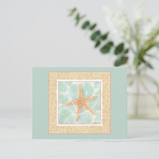 Nautical Starfish in Water Briefkaart (Staand voorkant)