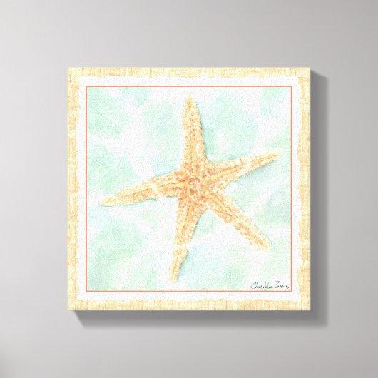 Nautical Starfish in Water Canvas Afdruk (Voorkant)