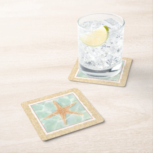 Nautical Starfish in Water Kartonnen Onderzetters (Insitu)