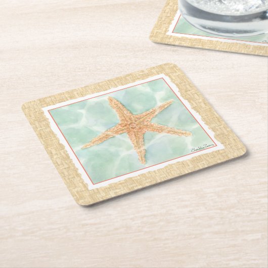 Nautical Starfish in Water Kartonnen Onderzetters (Schuin)