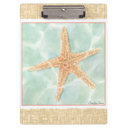 Nautical Starfish in Water Klembord (Voorkant)
