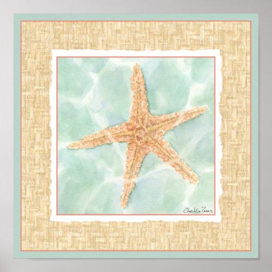 Nautical Starfish in Water Poster (Voorkant)
