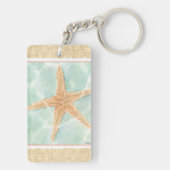Nautical Starfish in Water Sleutelhanger (achterkant)
