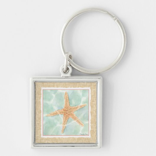 Nautical Starfish in Water Sleutelhanger (Voorkant)