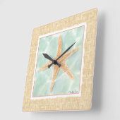 Nautical Starfish in Water Vierkante Klok (Hoek)