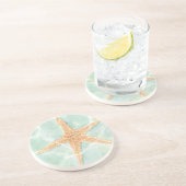 Nautical Starfish in Water Zandsteen Onderzetter (Zijkant)