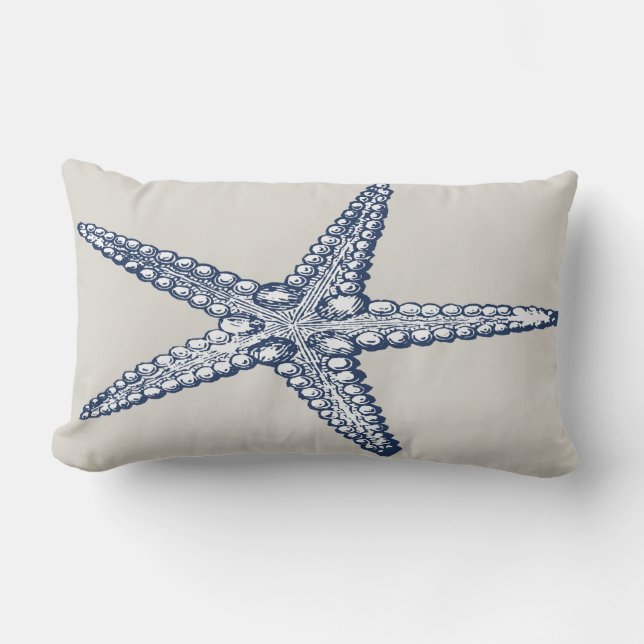 Nautical Starfish Lumbar Pillow Kussen (Voorkant)