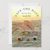 Nautical Starfish Name Beach Sunset Save the Date Kaart (Voorkant)