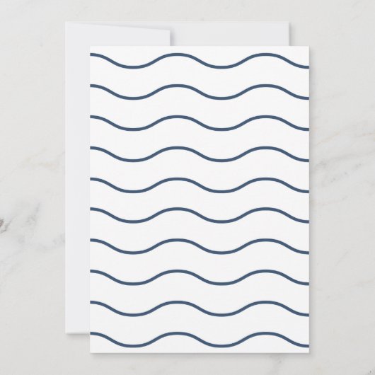 Nautical Starfish Navy & White Wave Save The Date (Achterkant)