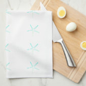 Nautical Starfish Patronen Sky Blue White Cool Theedoek (Quarter Fold)