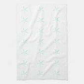 Nautical Starfish Patronen Sky Blue White Cool Theedoek (Verticaal)