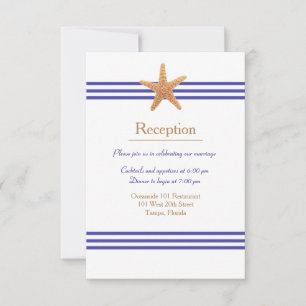 Nautical Starfish - Reception Invitation Kaart
