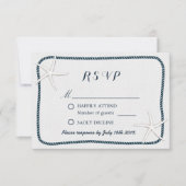 Nautical Starfish & Twine Lijst Wedding RSVP (Voorkant)