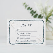 Nautical Starfish & Twine Lijst Wedding RSVP (Staand voorkant)