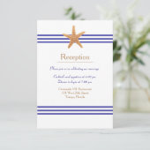 Nautical Starfish - Uitnodiging voor de receptie (Staand voorkant)