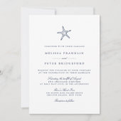 Nautical Starfish Wedding Invitation Kaart (Voorkant)