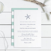 Nautical Starfish Wedding Invitation Kaart