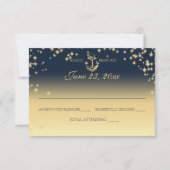 Nautical Starry Sky Twinkle Huwelijksreactie RSVP Kaartje (Voorkant)