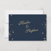 Nautical Starry Sky Twinkle Huwelijksreactie RSVP Kaartje (Achterkant)