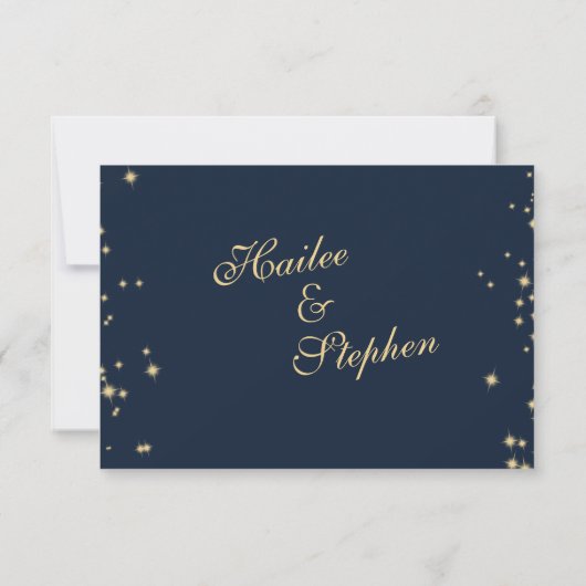 Nautical Starry Sky Twinkle Huwelijksreactie RSVP Kaartje (Achterkant)