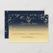 Nautical Starry Sky Twinkle Huwelijksreactie RSVP Kaartje (Voorkant / Achterkant)